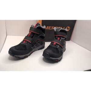 Merrell Moab Polar AC Waterproof Boys Winter Boots US 5Y EU 36 Black Red